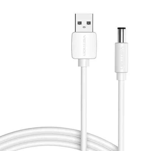 USB 2.0 - DC 5,5 mm tápkábel Vention CEYWD 0,5m (fehér) - 1