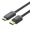 DisplayPort 1.2 - HDMI 1.4 kábel Vention HAGBI 3m, 4K 30Hz (Fekete) thumbnail
