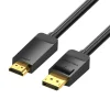 DisplayPort 1.2 - HDMI 1.4 kábel Vention HAGBI 3m, 4K 30Hz (Fekete) thumbnail