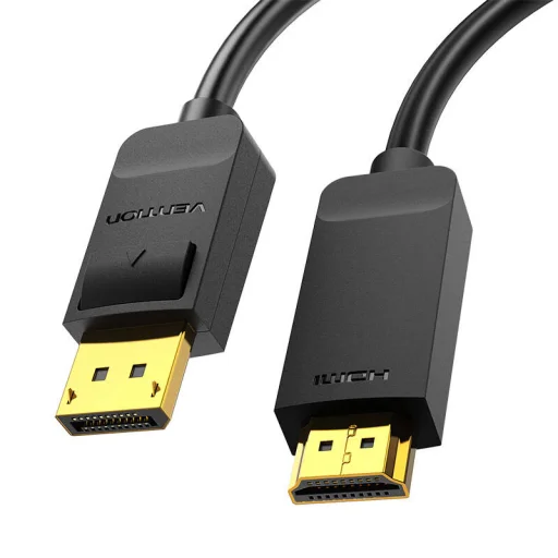 DisplayPort 1.2 - HDMI 1.4 kábel Vention HAGBI 3m, 4K 30Hz (Fekete) - 2