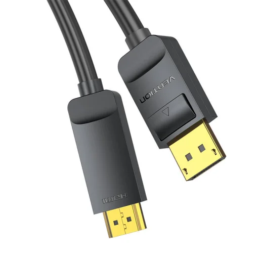 DisplayPort 1.2 - HDMI 1.4 kábel Vention HAGBI 3m, 4K 30Hz (Fekete) - 3