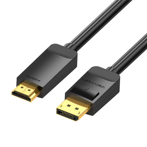 DisplayPort 1.2 - HDMI 1.4 kábel Vention HAGBI 3m, 4K 30Hz (Fekete) - 1