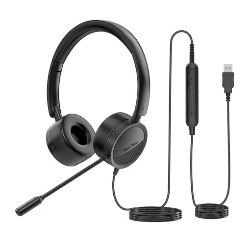 Vezetékes headset mikrofonnal NewBee NB-H360 (fekete) - 1