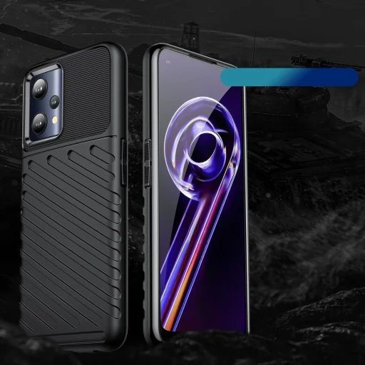 Thunder Case rugalmas páncélos tok Realme 9 Pro fekete tok - 2