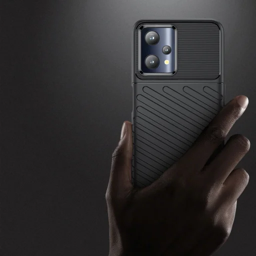 Thunder Case rugalmas páncélos tok Realme 9 Pro fekete tok - 3