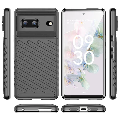 Thunder Case flexibilis páncélos tok Google Pixel 7 fekete tok - 7