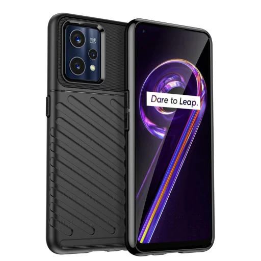 Realme 9 Pro Plus Thunder Case Flexible páncélozott tok fekete - 1