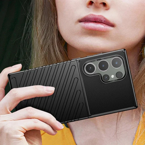 Thunder Case páncél tok Samsung Galaxy S24 Ultra számára - fekete - 9