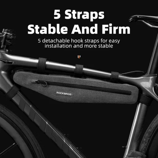 Rockbros AS-052 vízálló biciklis táska kerékpárvázra - szürke - 4