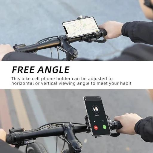 Rockbros 699-BK Aluminum Alloy Bicycle Phone Holder - Black - 8
