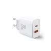Joyroom JR-TCF05 20W USB-C / USB-A Gyors Dual Port Hálózati Töltő - Fehér + USB-C - Lightning 1m thumbnail