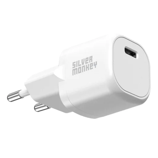 Silver Monkey Mini USB-C 20W PD fali töltő - fehér - 2