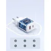 Joyroom JR-TCF05 20W USB-C / USB-A Gyors Dual Port Hálózati Töltő - Fehér + USB-C - Lightning 1m thumbnail