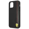 Ferrari FESAXHCP12SBK iPhone 12 mini 5.4" fekete/fekete tok On Track Carbon Stripe tok thumbnail