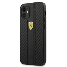 Ferrari FESNECHCP12SBK iPhone 12 mini 5.4" fekete/fekete tok On Track PU Carbon