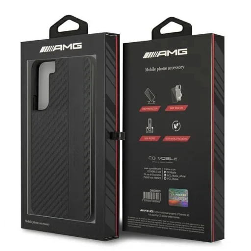 AMG AMHCS22MBLSCA S22+ S906 fekete hardcase Carbon Stripe&Embossed tok - 8