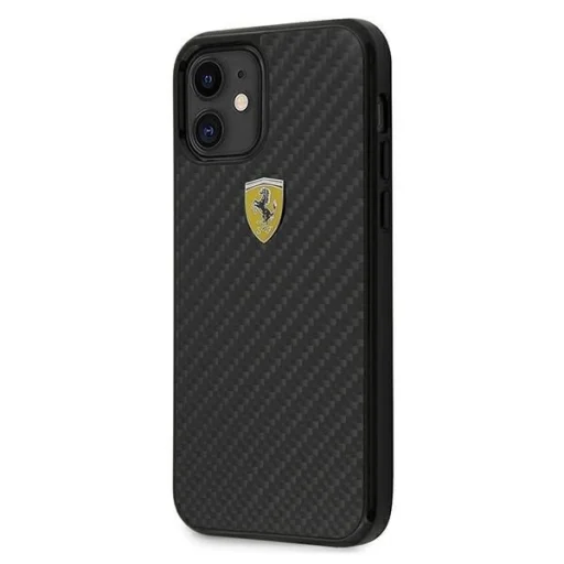 Ferrari FERCAHCP12SBK iPhone 12 Mini 5.4" fekete/fekete hardcase On Track Real Carbon tok - 2