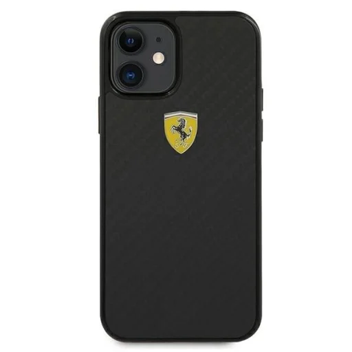 Ferrari FERCAHCP12SBK iPhone 12 Mini 5.4" fekete/fekete hardcase On Track Real Carbon tok - 3