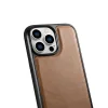 iCarer bőr olaj viasz tok valódi bőrrel borítva iPhone 14 Pro barna tok (WMI14220718-TN) thumbnail