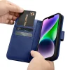 iCarer Wallet Fliptok 2 az 1-ben iPhone 14 Plus Anti-RFID Bőr Fliptok Kék (WMI14220727-BU) tok thumbnail
