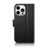 iCarer pénztárca tok 2 az 1-ben fedél iPhone 14 Pro bőr fliptok Anti-RFID fekete (WMI14220726-BK), thumbnail