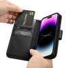 iCarer pénztárca tok 2 az 1-ben fedél iPhone 14 Pro bőr fliptok Anti-RFID fekete (WMI14220726-BK), thumbnail
