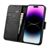 iCarer pénztárca tok 2 az 1-ben fedél iPhone 14 Pro bőr fliptok Anti-RFID fekete (WMI14220726-BK), thumbnail