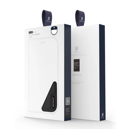 Dux Ducis Hivo Bőr Tok Valódi Bőr Kártyatartó és Dokumentumtartó iPhone 14 Plus Fekete Tok - 5