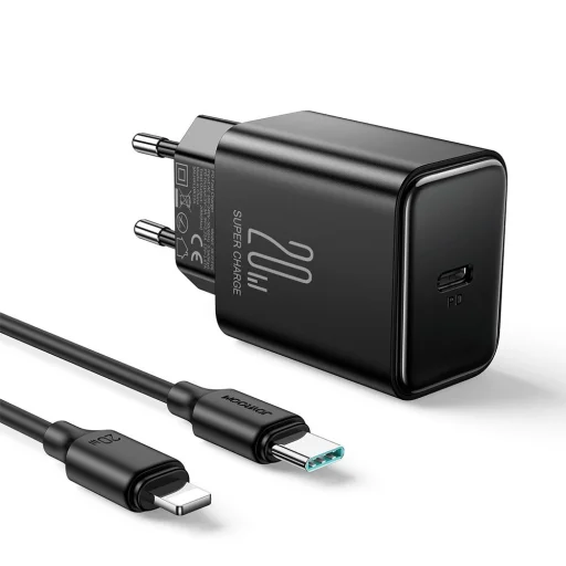 USB C 20W PD Joyroom JR-TCF06 töltő USB C - Lightning kábellel - fekete - 1