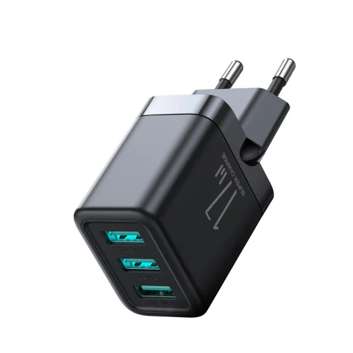 Joyroom JR-TCN02 3xUSB-A 17W 3.4A hálózati USB töltő adapter - fekete - 4
