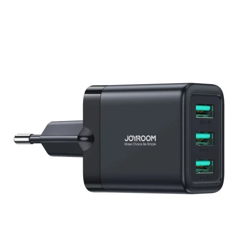 Joyroom JR-TCN02 3xUSB-A 17W 3.4A hálózati USB töltő adapter - fekete - 1