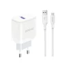 Dudao A20EU USB-A 18W hálózati töltő adapter - fehér + USB-A - micro USB kábel thumbnail