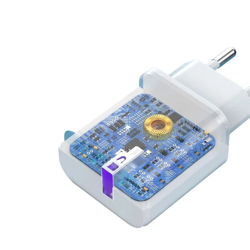 Dudao A20EU USB-A 18W hálózati töltő - fehér + USB-A - USB-C kábel - 4