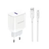 Dudao A20EU USB-A 18W hálózati töltő adapter - fehér + USB-A - Lightning kábel thumbnail