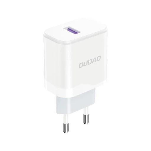 Dudao A20EU USB-A 18W hálózati töltő - fehér + USB-A - USB-C kábel - 2
