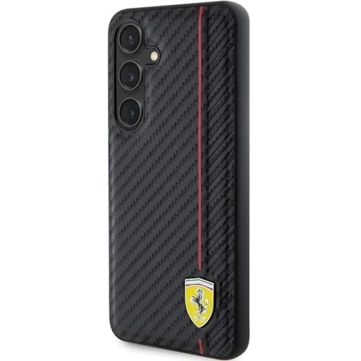 Ferrari Carbon Printed Line tok Samsung Galaxy S24+ - fekete - 2