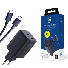 Tartozékok - 3mk Hyper Charger PD 45W+USB Kábel C-C Fekete