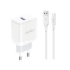 Dudao A20EU USB-A 18W hálózati töltő - fehér + USB-A - USB-C kábel thumbnail