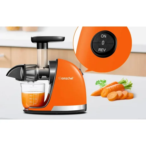 AMZCHEF Lassú Gyümölcsprés 1501-OG-SM (narancssárga) - 4