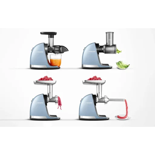  Lassú gyümölcsprés AMZCHEF 1501-BU-SM (Kék) - 4