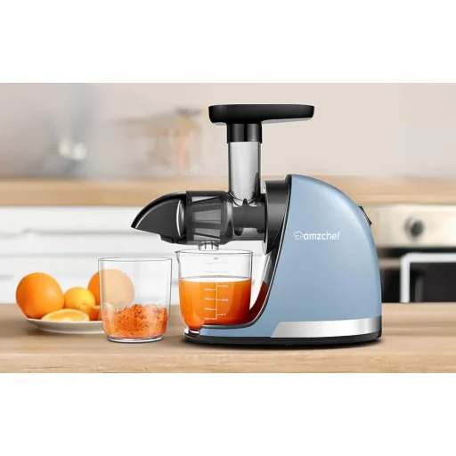  Lassú gyümölcsprés AMZCHEF 1501-BU-SM (Kék) - 6