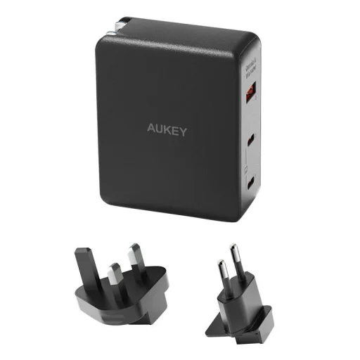 Fali töltő Aukey PA-B7O, 1xUSB-A, 2xUSB-C, 140W GaN (fekete) - 2