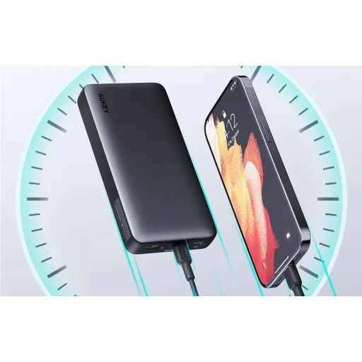Powerbank Aukey PB-Y42, 20000mAh, 30W PD (fekete) - 5