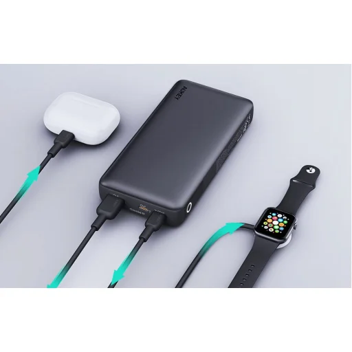 Powerbank Aukey PB-Y42, 20000mAh, 30W PD (fekete) - 6
