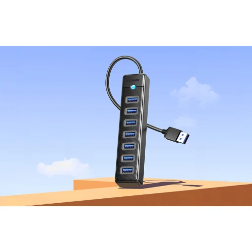 Orico PW7U USB-A - 7x USB-A 3.0 Hub Adapter (fekete) - 2