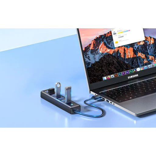 Orico PW7U USB-A - 7x USB-A 3.0 Hub Adapter (fekete) - 3