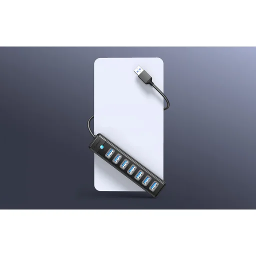 Orico PW7U USB-A - 7x USB-A 3.0 Hub Adapter (fekete) - 4