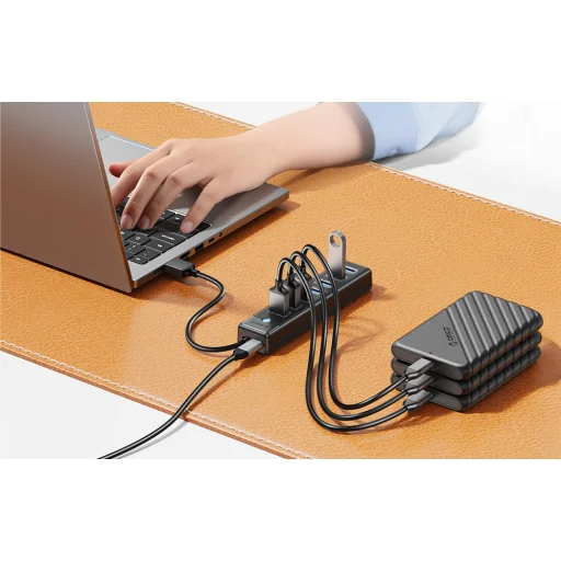 Orico PW7U USB-A - 7x USB-A 3.0 Hub Adapter (fekete) - 6
