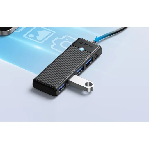Orico Hub 4in1 USB A3.0x4 (fekete) adapter - 4