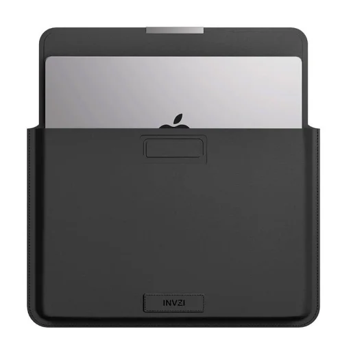 INVZI bőrtok/köpeny állvány funkcióval MacBook Pro/Air 15"/16" (Fekete), - 2